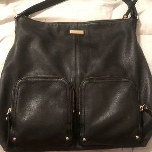 Kate Spade Black Leather Hobo Bag.